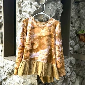 A LOGO Lounge fashion camouflage top, brown, Medium